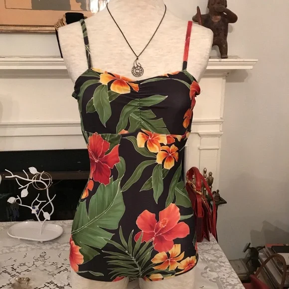 Popina multicolor pin-up one piece swimsuit. Size S. EUC - Picture 13 of 13